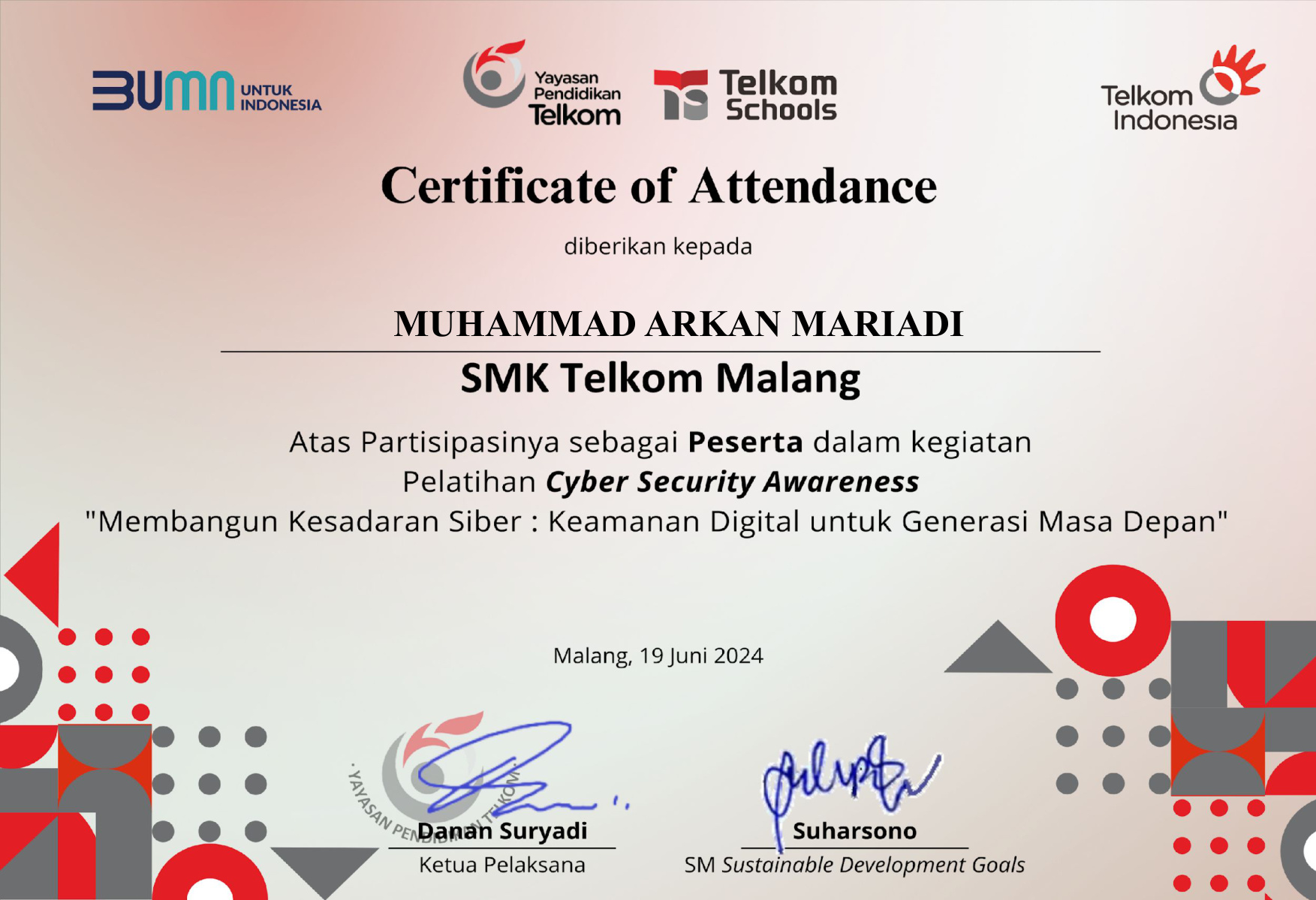 Cyber Security Awareness Training — Attendance